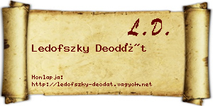 Ledofszky Deodát névjegykártya